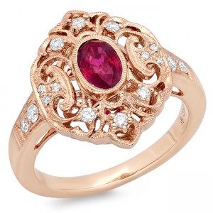Rose Gold Ladies Engagement Ring R10000(A)-D,R