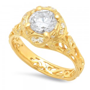 Yellow Gold Ladies Engagement Ring R10439