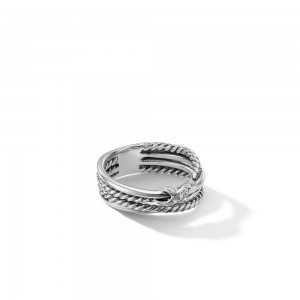 X Collection Ring with Diamonds