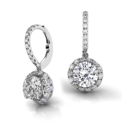 Swirl Diamond Drop Earrings