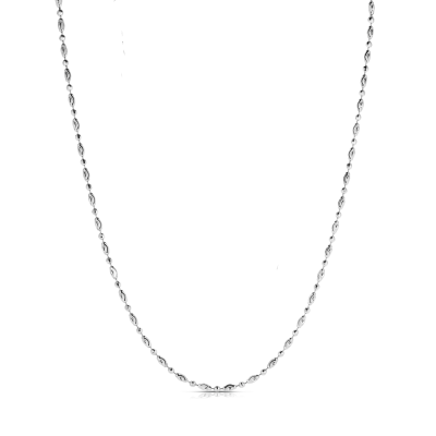 Sterling Silver 3mm Moon-cut Oval Bead Chain