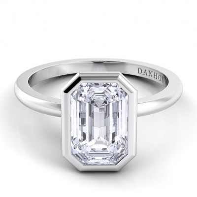 Single Shank Emerald Engagement Ring