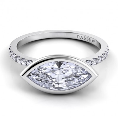 Single Shank Marquise Engagement Ring LE103-MQEW