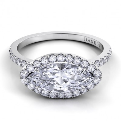 Single Shank Marquise Engagement Ring LE105-MQEW