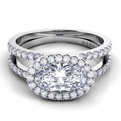 Double Shank Oval Engagement Ring