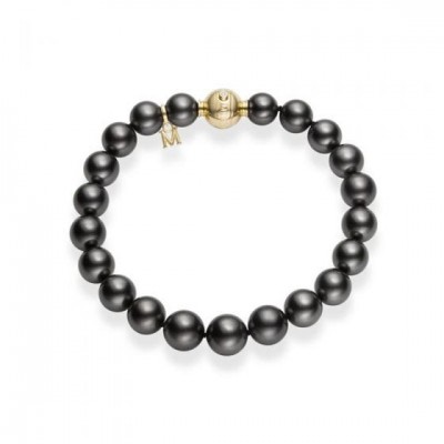 Black South Sea Cultured Pearl Bracelet in 18K Yellow Gold