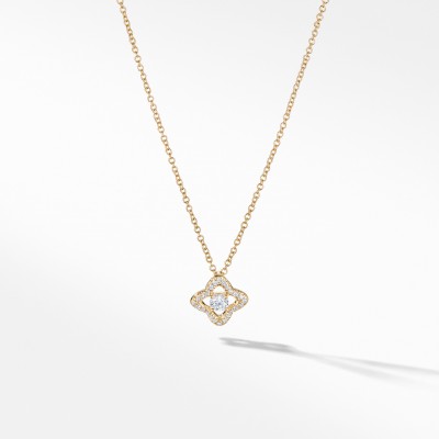 Venetian Quatrefoil® Necklace in 18K Yellow Gold with Diamonds