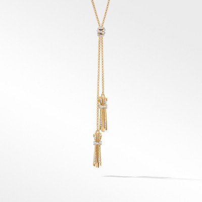 Angelika™ Tassel Necklace in 18K Yellow Gold with Pavé Diamonds