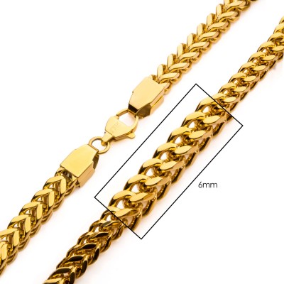 6mm 18K Gold Plated Franco Chain