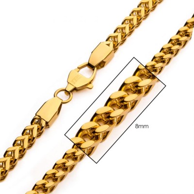 8mm 18K Gold Plated Franco Chain