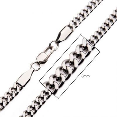 8mm Steel Diamond Cut Curb Chain