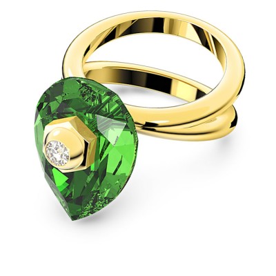 Numina ring
Pear cut, Green, Gold-tone plated