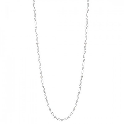 M Code Akoya Cultured Pearl Necklace in 18K White Gold - 32"