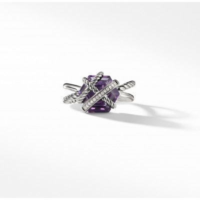 Cable Wrap Ring with Amethyst and Diamonds