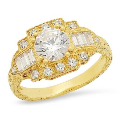 Yellow Gold Ladies Engagement Ring RTJ013-D,D