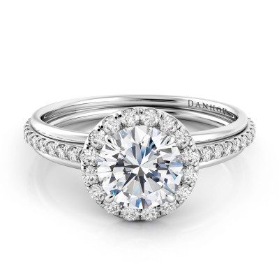 Triple Shank Diamond Engagement Ring