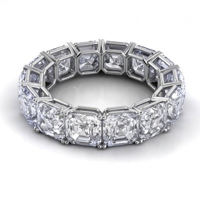 Asscher Cut Eternity Diamond Ring for Women