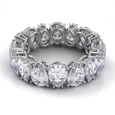 Pear Shape Eternity Diamond Wedding Ring